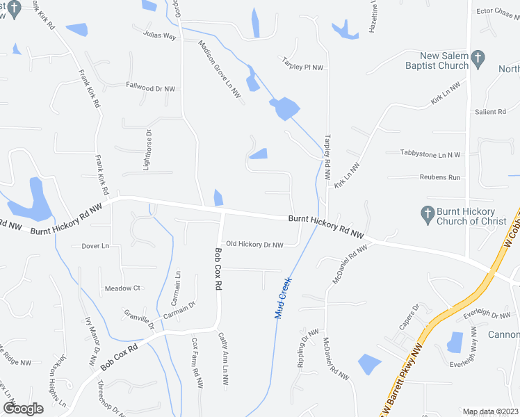 map of restaurants, bars, coffee shops, grocery stores, and more near 2652 Burnt Hickory Road Northwest in Marietta