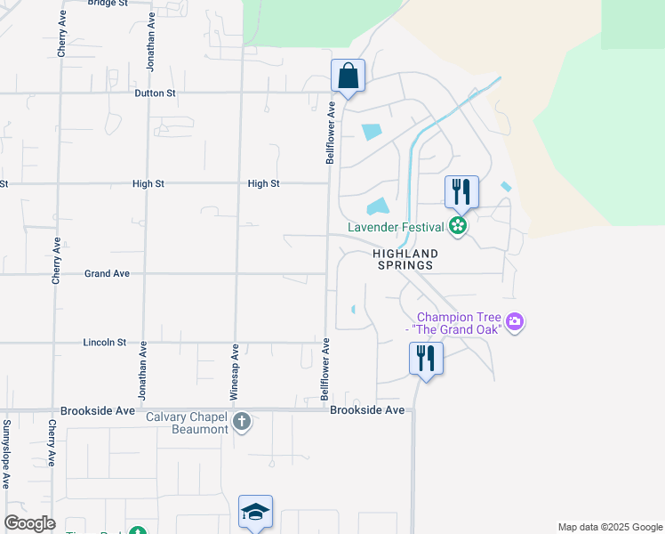 map of restaurants, bars, coffee shops, grocery stores, and more near in Palm Desert