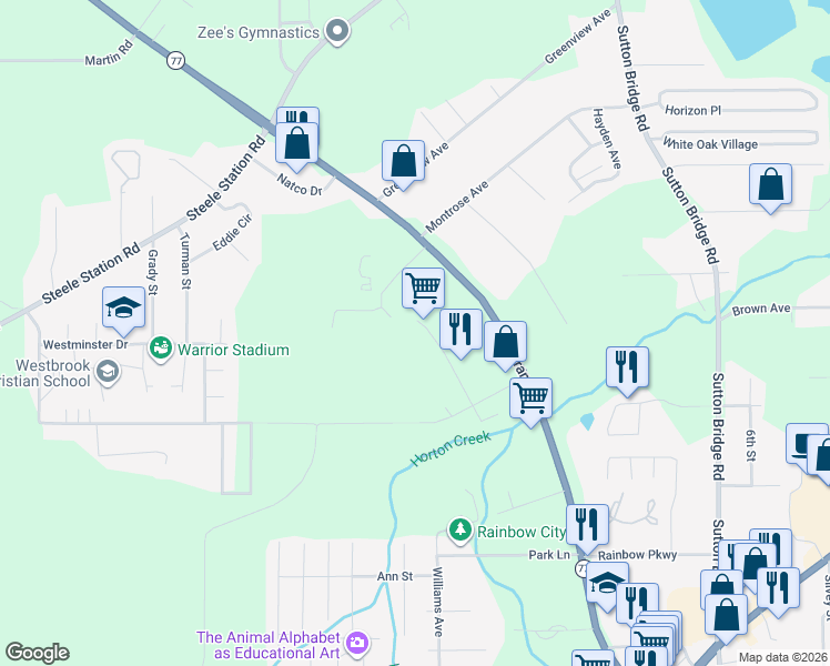 map of restaurants, bars, coffee shops, grocery stores, and more near 526 Diversey Street in Rainbow City