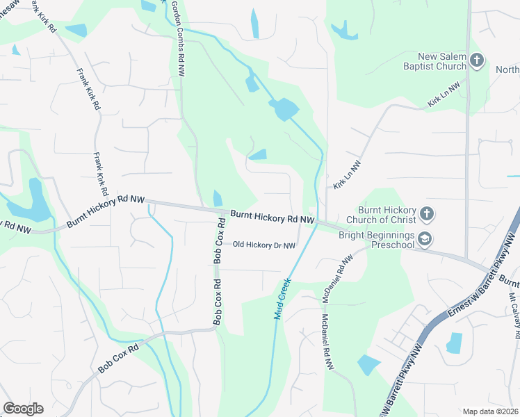 map of restaurants, bars, coffee shops, grocery stores, and more near 2652 Burnt Hickory Road Northwest in Marietta