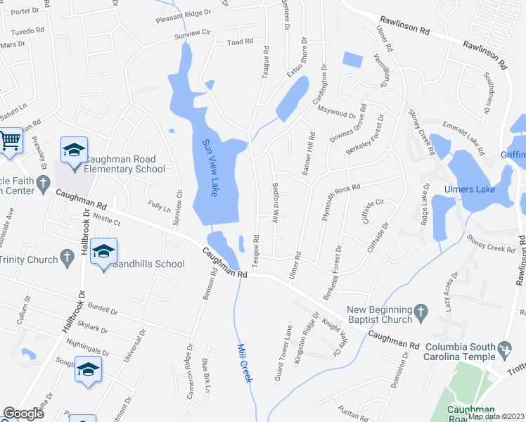 map of restaurants, bars, coffee shops, grocery stores, and more near 7820 Teague Road in Columbia