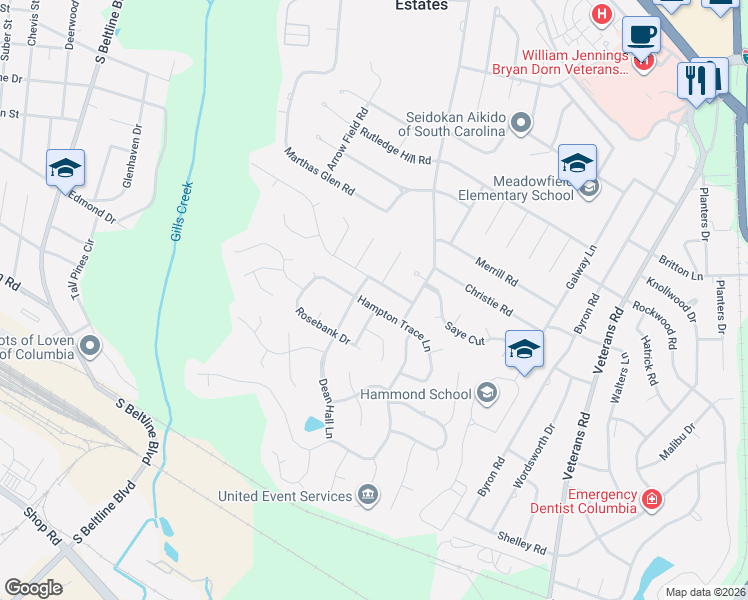 map of restaurants, bars, coffee shops, grocery stores, and more near 324 Hampton Trace Lane in Columbia