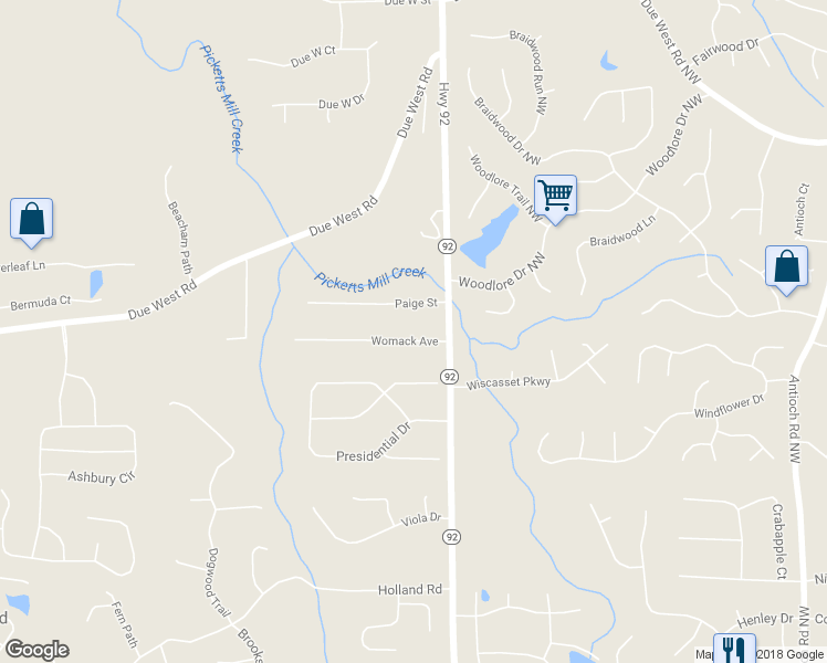 map of restaurants, bars, coffee shops, grocery stores, and more near 96 Womack Avenue in Dallas