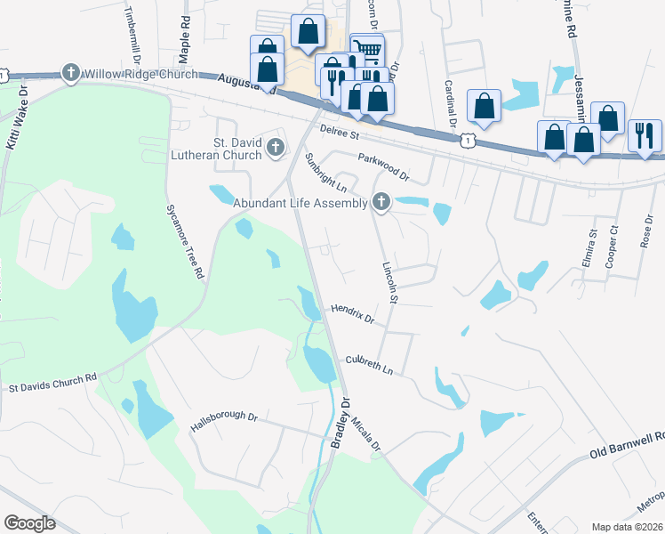 map of restaurants, bars, coffee shops, grocery stores, and more near 236 Tanya Lane in West Columbia