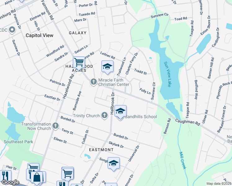 map of restaurants, bars, coffee shops, grocery stores, and more near 192 Nestle Court in Columbia