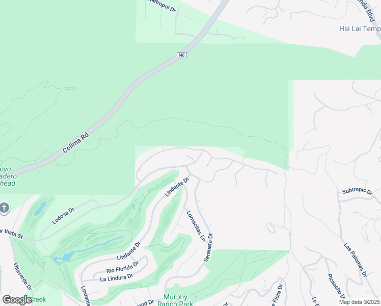 map of restaurants, bars, coffee shops, grocery stores, and more near 16046 Aurora Crest Drive in Whittier