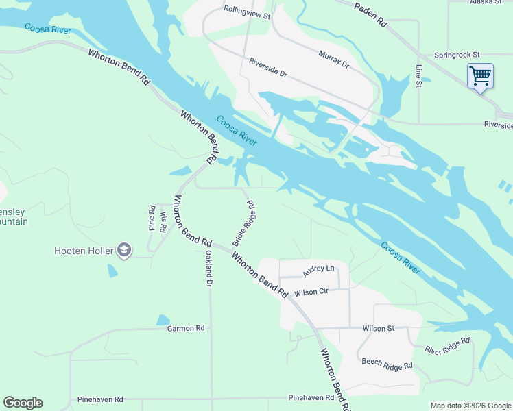map of restaurants, bars, coffee shops, grocery stores, and more near 223 Bridle Ridge Road in Gadsden