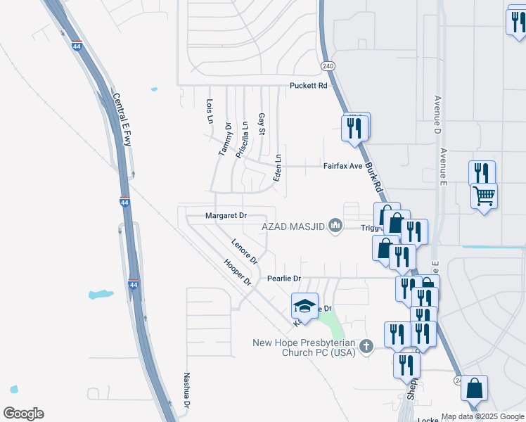 map of restaurants, bars, coffee shops, grocery stores, and more near 1902 Margaret Drive in Wichita Falls