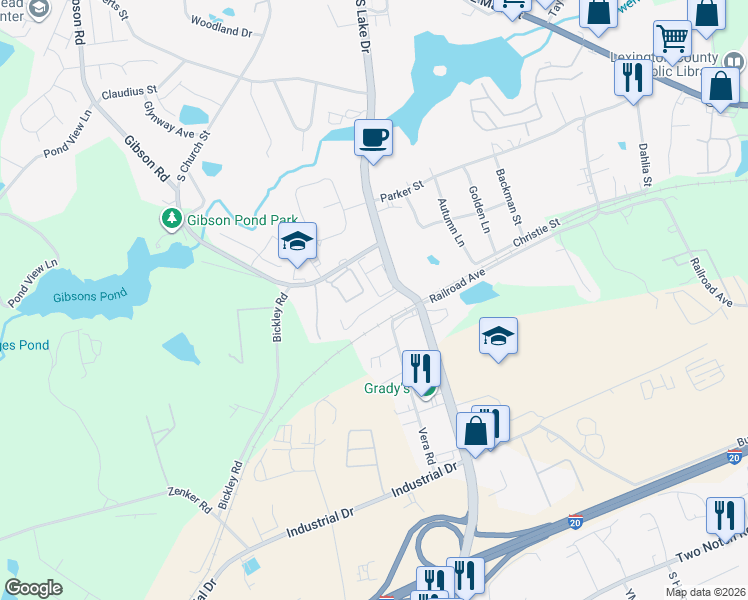 map of restaurants, bars, coffee shops, grocery stores, and more near 200 Cinnamon Hills Lane in Lexington