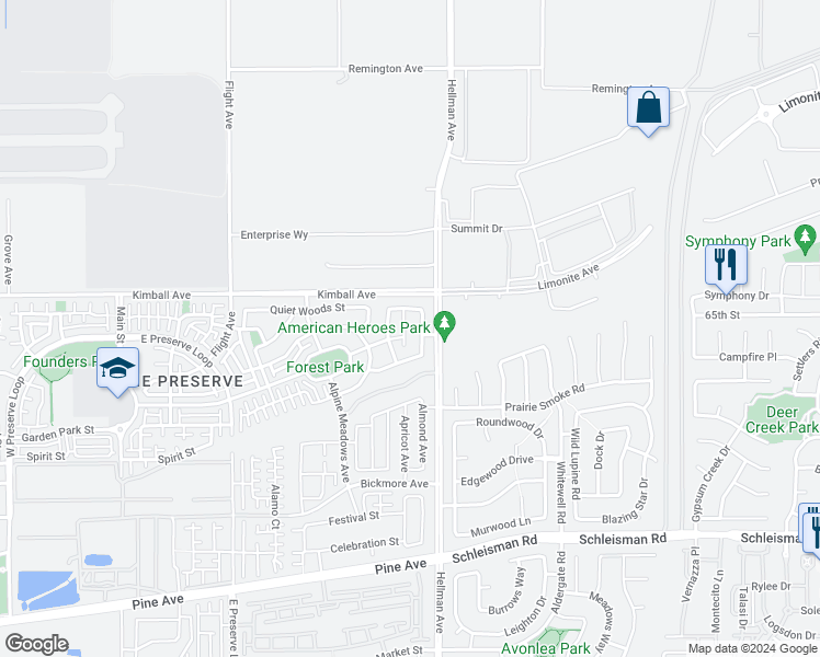 map of restaurants, bars, coffee shops, grocery stores, and more near 15767 Sweet Bay Avenue in Chino