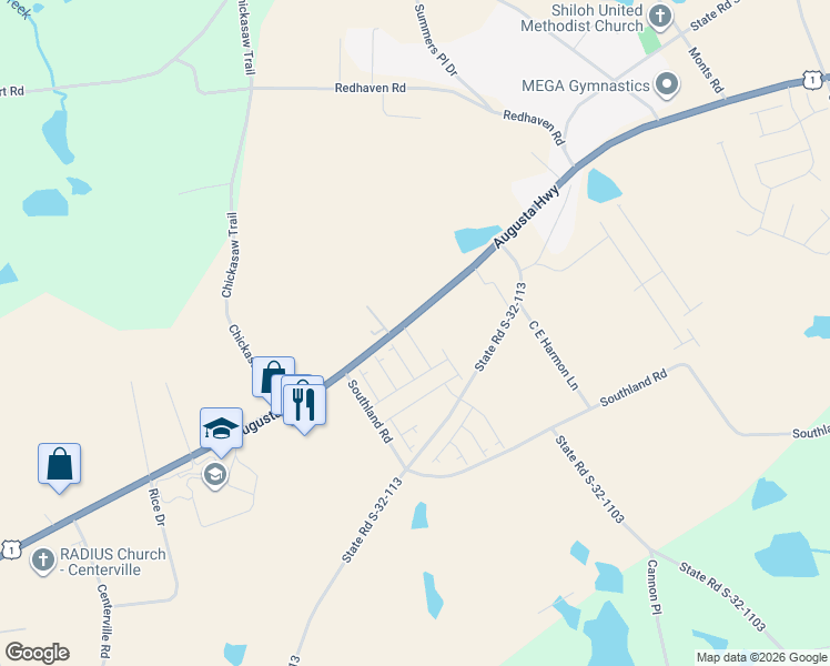 map of restaurants, bars, coffee shops, grocery stores, and more near 3901-3999 Augusta Highway in Gilbert