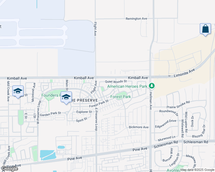 map of restaurants, bars, coffee shops, grocery stores, and more near 8576 Alder Creek Street in Chino