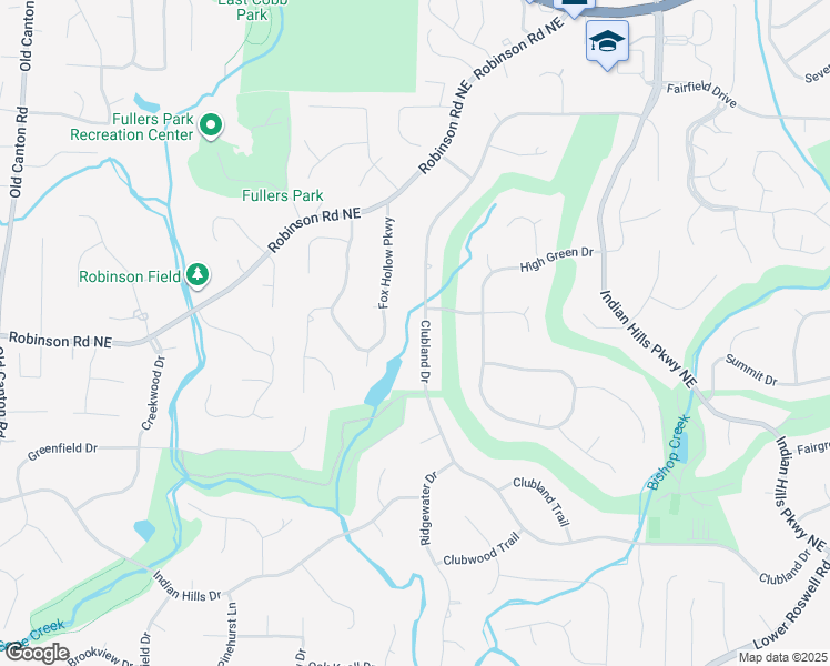 map of restaurants, bars, coffee shops, grocery stores, and more near 3562 Clubland Drive in Marietta