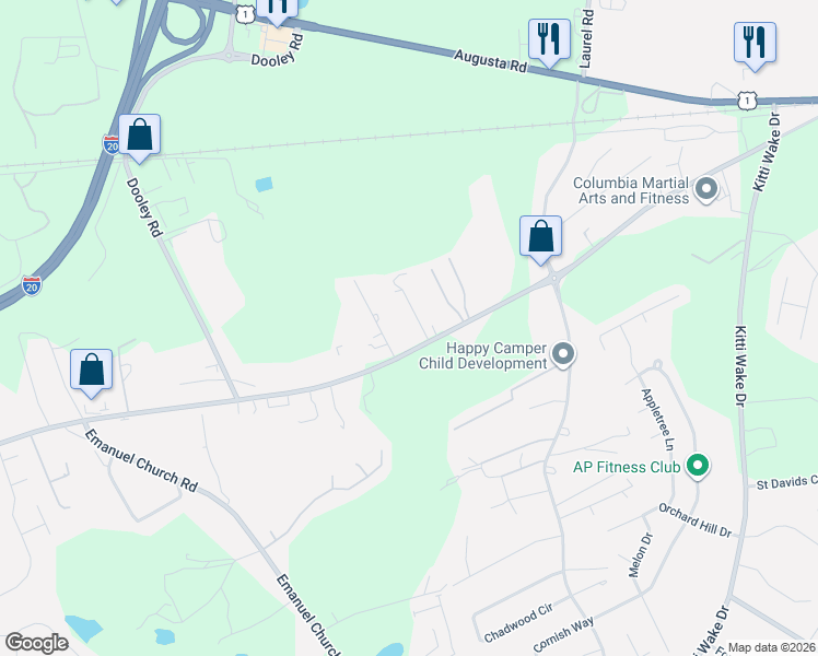 map of restaurants, bars, coffee shops, grocery stores, and more near 472 Two Notch Road in Lexington