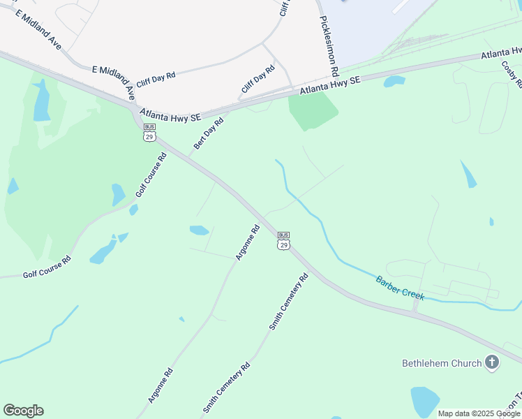 map of restaurants, bars, coffee shops, grocery stores, and more near 700 Larry Lane in Winder