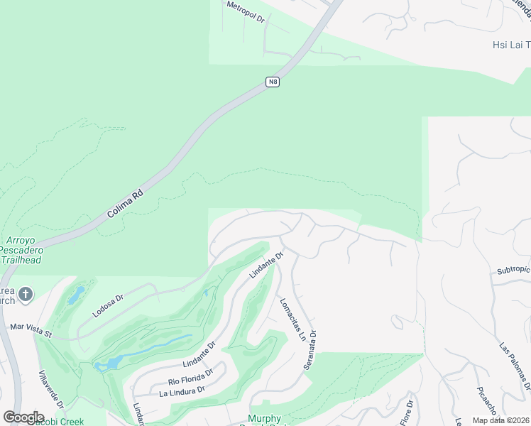map of restaurants, bars, coffee shops, grocery stores, and more near 16004 Aurora Crest Drive in Whittier