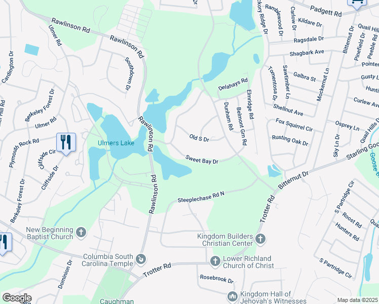 map of restaurants, bars, coffee shops, grocery stores, and more near 3 Sweet Bay Drive in Columbia