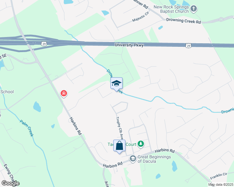 map of restaurants, bars, coffee shops, grocery stores, and more near in Dacula