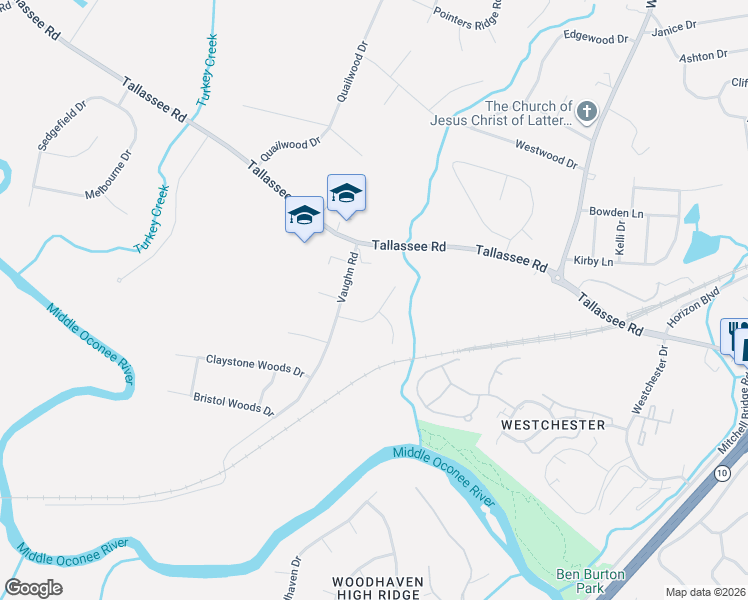 map of restaurants, bars, coffee shops, grocery stores, and more near 133 Creekwood Drive in Athens