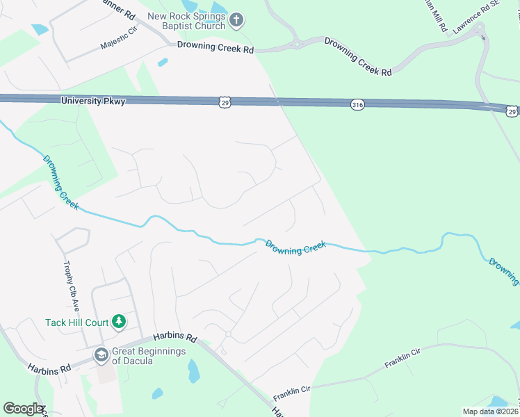 map of restaurants, bars, coffee shops, grocery stores, and more near 2895 Williams Farm Drive in Dacula