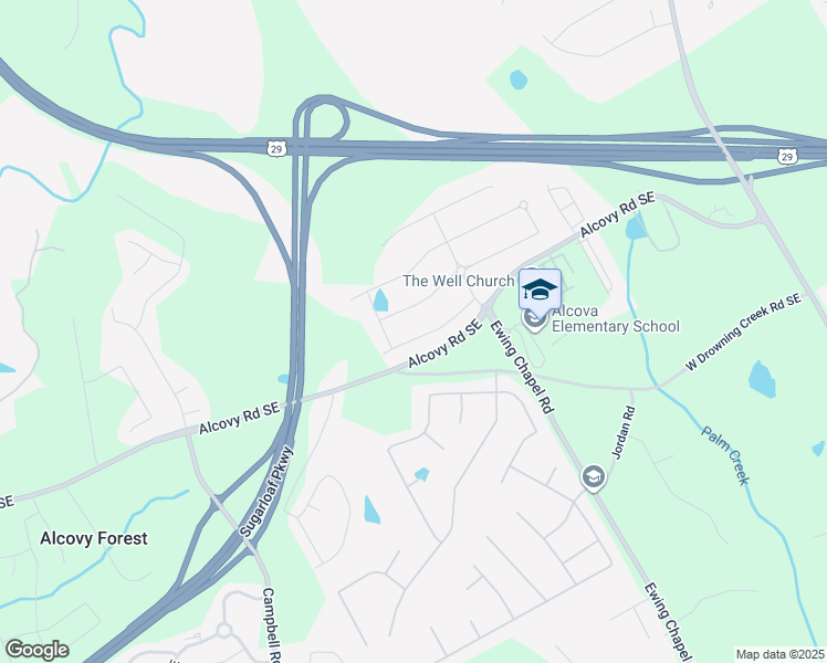 map of restaurants, bars, coffee shops, grocery stores, and more near 1950 Vidalia Court in Dacula