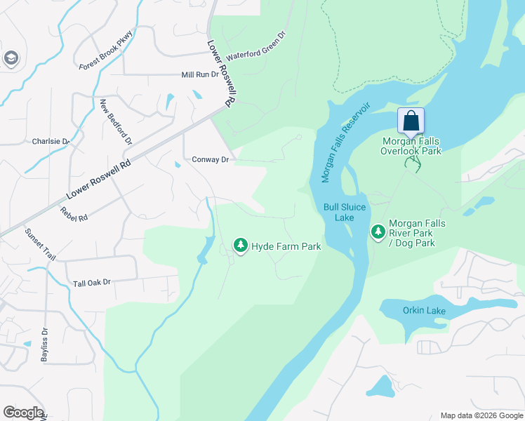 map of restaurants, bars, coffee shops, grocery stores, and more near 5621 Aven Drive in Marietta