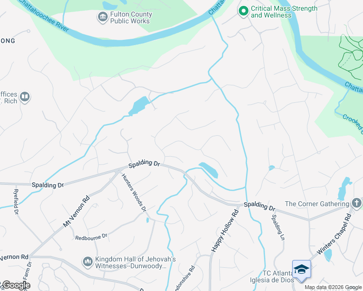 map of restaurants, bars, coffee shops, grocery stores, and more near 7775 Landowne Drive in Atlanta