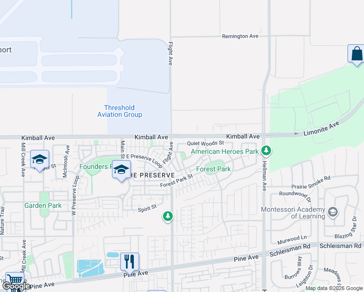 map of restaurants, bars, coffee shops, grocery stores, and more near 15769 Canopy Avenue in Chino