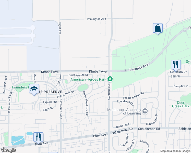 map of restaurants, bars, coffee shops, grocery stores, and more near 15742 Mineral King Avenue in Chino