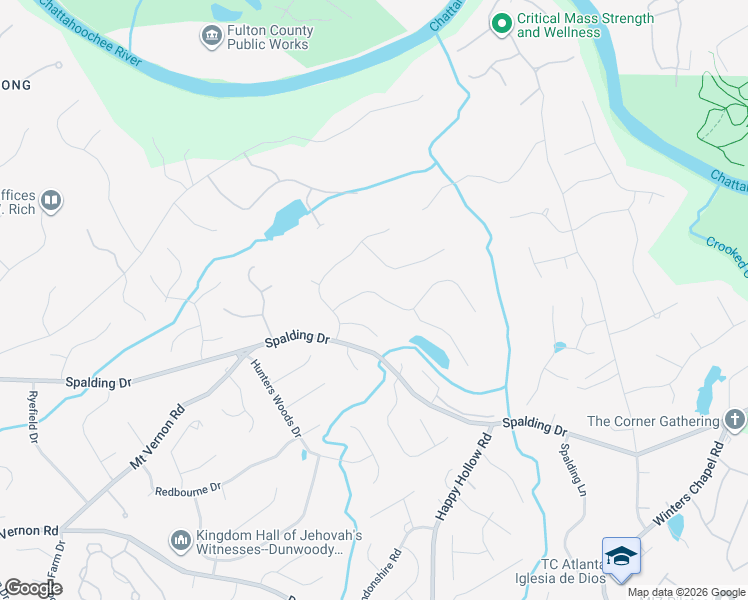 map of restaurants, bars, coffee shops, grocery stores, and more near 7775 Landowne Drive in Atlanta