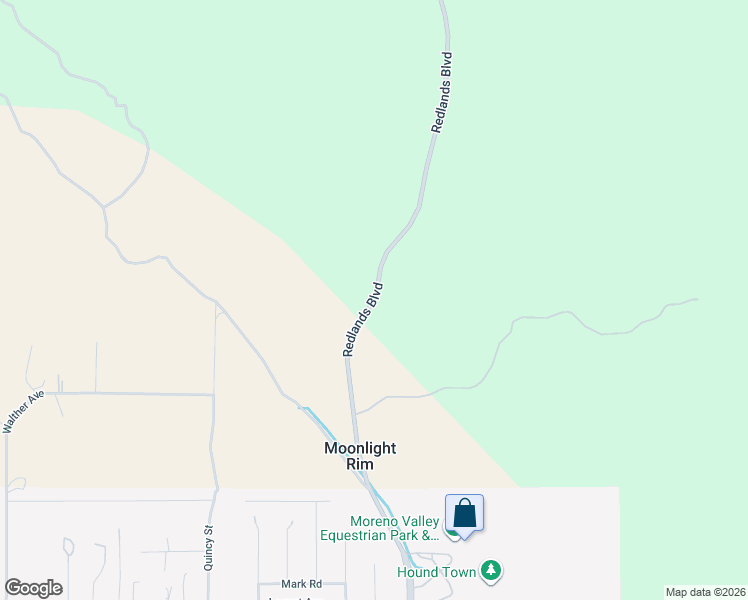 map of restaurants, bars, coffee shops, grocery stores, and more near 11000 Redlands Boulevard in Moreno Valley