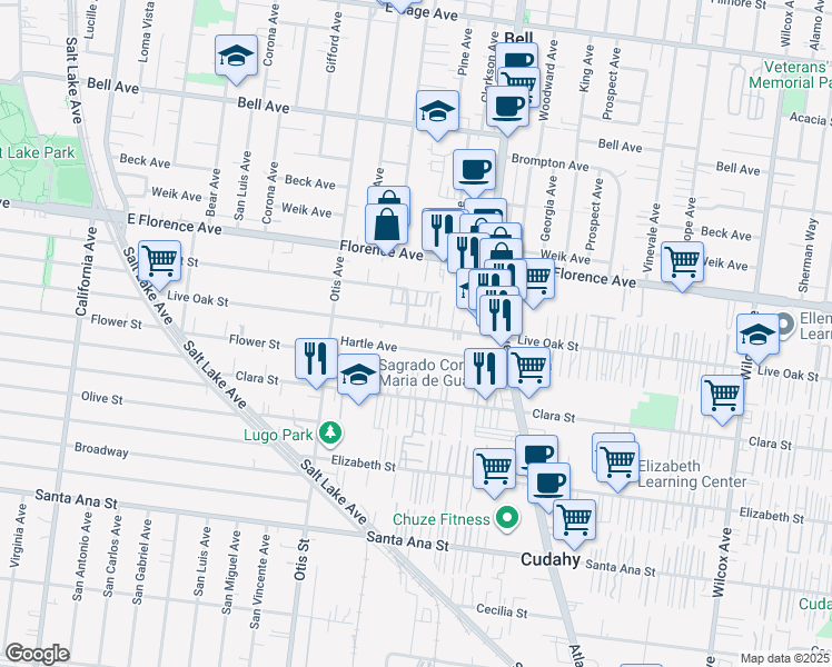 map of restaurants, bars, coffee shops, grocery stores, and more near 4334 Hartle Avenue in Cudahy