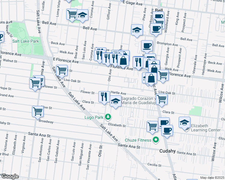 map of restaurants, bars, coffee shops, grocery stores, and more near 4215 Hartle Avenue in Cudahy