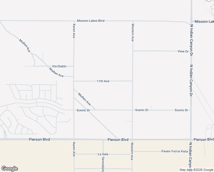 map of restaurants, bars, coffee shops, grocery stores, and more near 11th Avenue in Desert Hot Springs