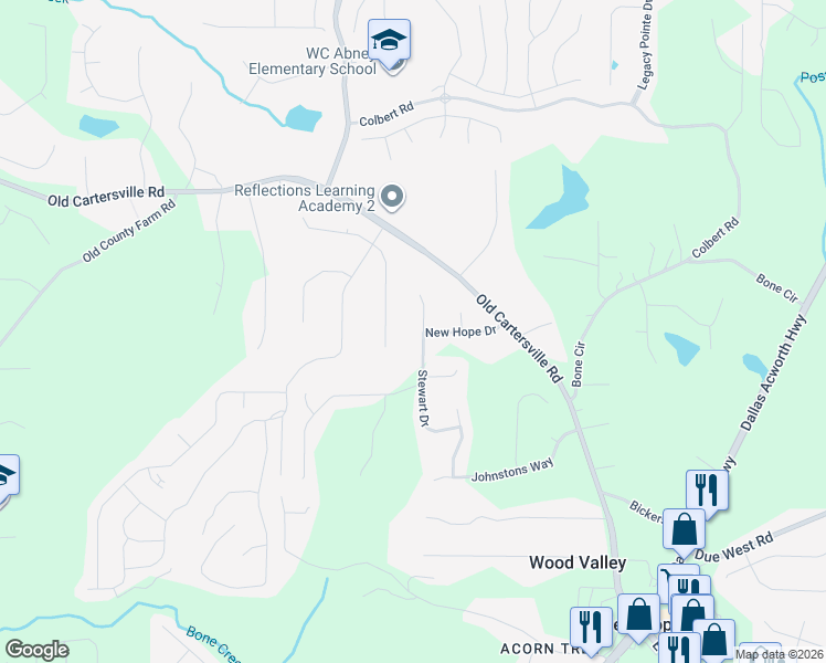 map of restaurants, bars, coffee shops, grocery stores, and more near 271 Stewart Drive in Dallas