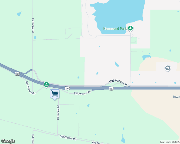 map of restaurants, bars, coffee shops, grocery stores, and more near 2554 Northwest Access Road in Iowa Park