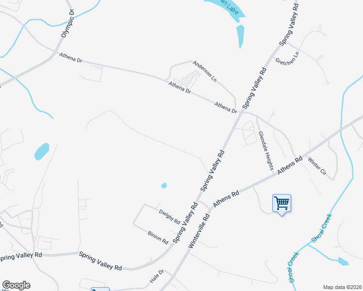 map of restaurants, bars, coffee shops, grocery stores, and more near 1380 Murrell Road in Winterville