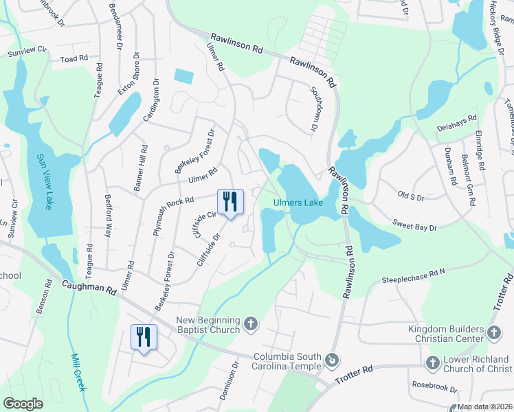 map of restaurants, bars, coffee shops, grocery stores, and more near 21 Cassia Court in Columbia