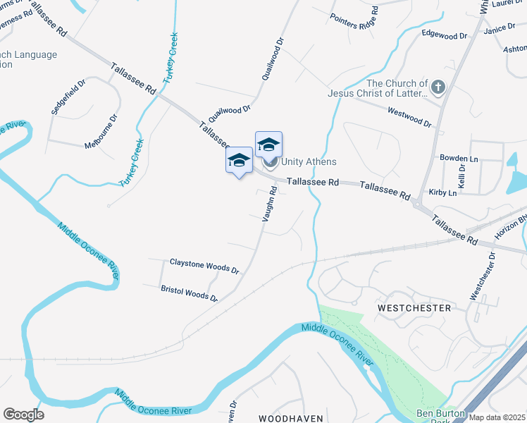 map of restaurants, bars, coffee shops, grocery stores, and more near 109 Howell Way in Athens