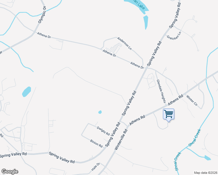 map of restaurants, bars, coffee shops, grocery stores, and more near 1380 Murrell Road in Winterville