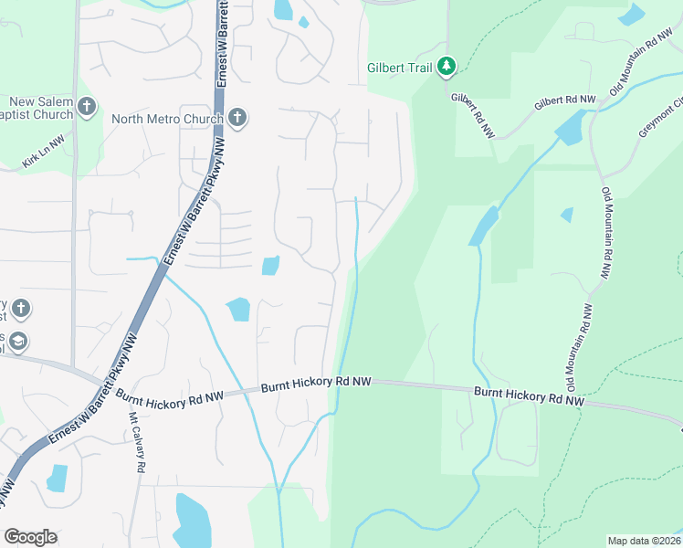 map of restaurants, bars, coffee shops, grocery stores, and more near 610 Crossfire Ridge Northwest in Marietta