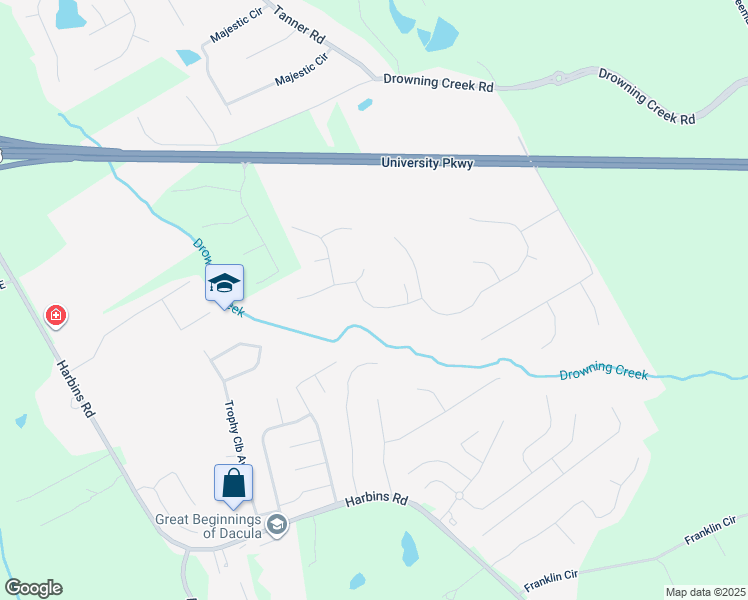 map of restaurants, bars, coffee shops, grocery stores, and more near 2804 James Henry Drive in Dacula