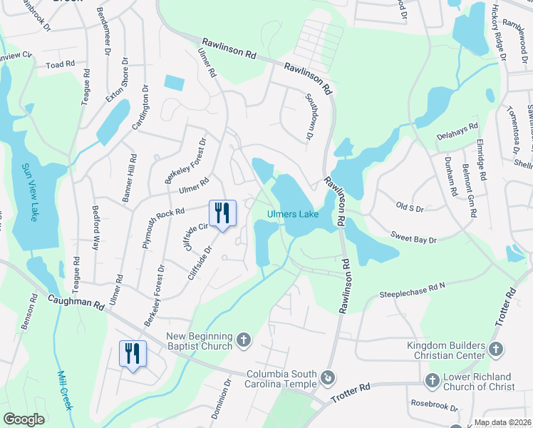 map of restaurants, bars, coffee shops, grocery stores, and more near 21 Cassia Court in Columbia