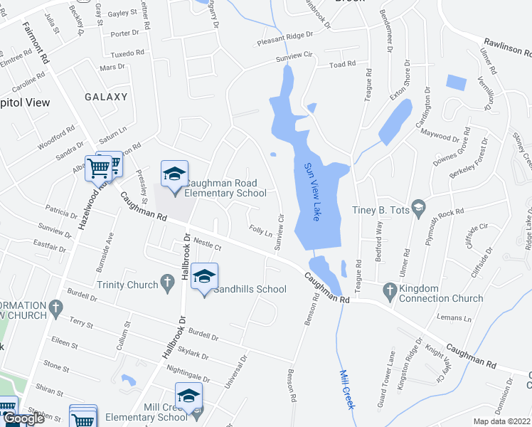 map of restaurants, bars, coffee shops, grocery stores, and more near 7828 Folly Court in Columbia