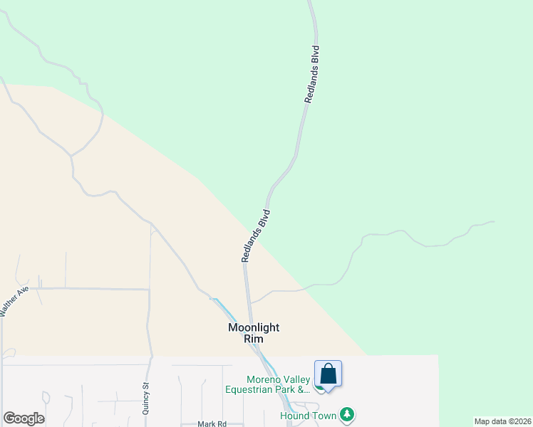 map of restaurants, bars, coffee shops, grocery stores, and more near 11000 Redlands Boulevard in Moreno Valley