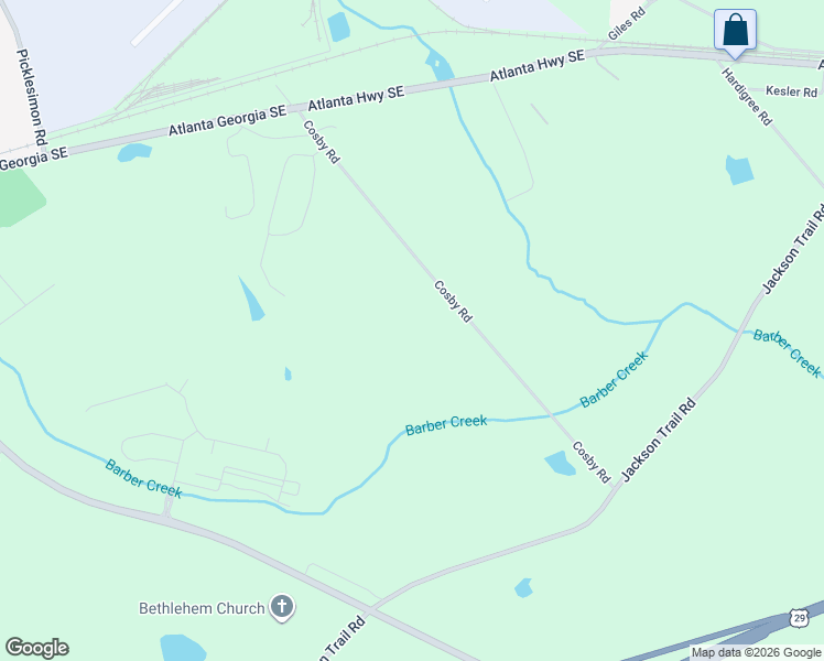 map of restaurants, bars, coffee shops, grocery stores, and more near 377 Cosby Road in Winder