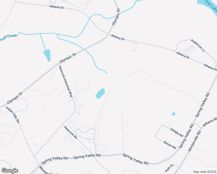 map of restaurants, bars, coffee shops, grocery stores, and more near 624 Pine Log Road in Athens