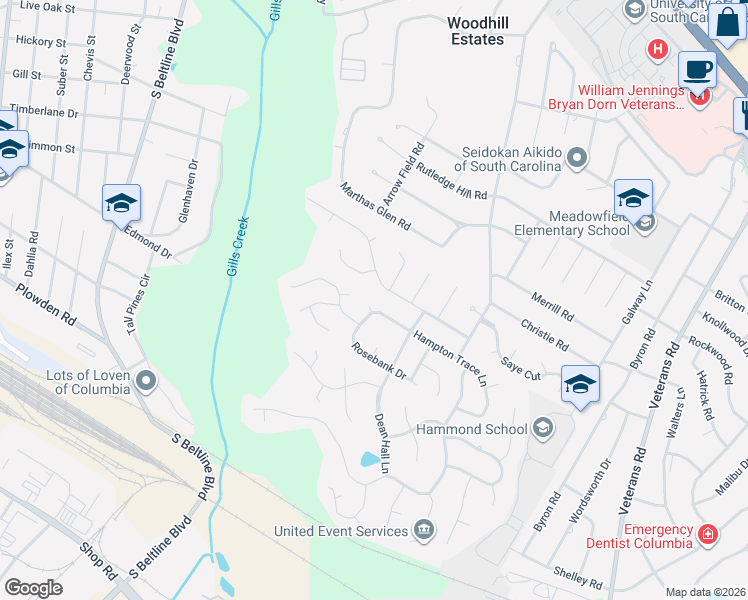 map of restaurants, bars, coffee shops, grocery stores, and more near 2 Trafalgar Court in Columbia