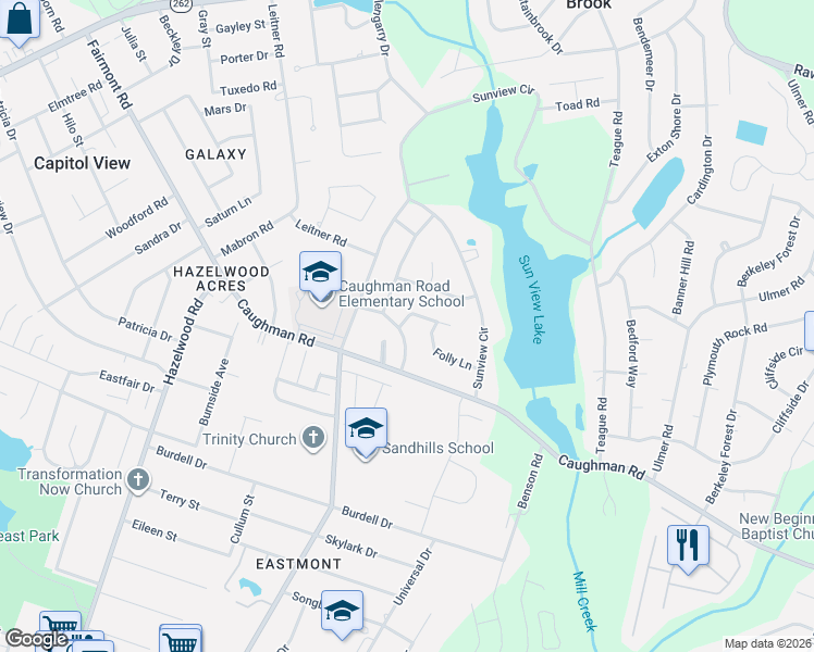 map of restaurants, bars, coffee shops, grocery stores, and more near 7817 Folly Court in Columbia