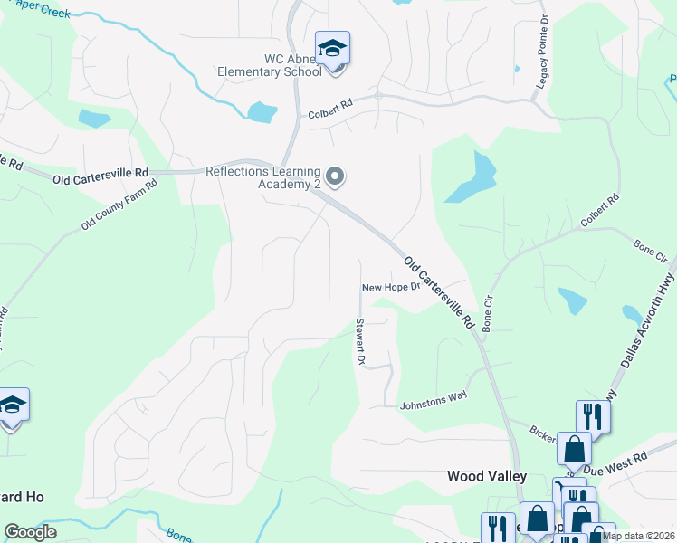 map of restaurants, bars, coffee shops, grocery stores, and more near 381 Stewart Drive in Dallas